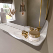 Miroir de salle de bain Mondiaz SPOT - rond 60cm - plan de miroir - couleur Ostra SW1235661