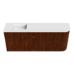 Mondiaz JOYA 101.6cm toiletmeubel - ronding rechts kleur Ruby - Wastafel FAYE positie Links Zonder kraangat kleur Talc. SW1421755