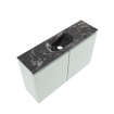 MONDIAZ TURE-DLUX Meuble toilette - 80cm - Greey - EDEN - vasque Lava - position centrale - sans trou de robinet SW1103940