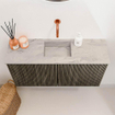 Mondiaz JOYA-DLUX 80cm toiletmeubel - kleur Shadow - Wastafel FAYE positie Midden Zonder kraangat kleur Glace. SW1422778