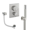 Crosswater MPRO Handdoucheset - 2 hendels - badafvoer - handdouche - geborsteld RVS SW1472713