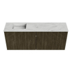 Mondiaz JOYA-DLUX 100cm meuble de salle de bains - couleur Shadow - Vasque FAYE position Gauche 1 trou de robinet couleur Opalo. SW1422925