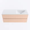 Mondiaz VICA ensemble de meuble de salle de bain - 120cm - meuble sous-vasque rosee - 2 tiroirs - lavabo cloud droite - 1 trou de robinet - version haute de 60cm - talc SW1083320