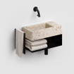 Clou Flush 3 fontein - 36x18cm - rechts - gerecycled PE - licht terra SW848908