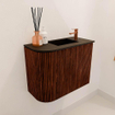 Mondiaz JOYA 51.6cm meuble de salle de bains - arrondi gauche couleur Ruby - Vasque FAYE position Droite 1 trou de robinet couleur Urban SW1421826