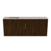 Mondiaz JOYA-DLUX 100cm toiletmeubel - kleur Walnut - Wastafel FAYE positie Links 1 kraangat kleur Arena. SW1424336
