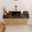 Mondiaz JOYA-DLUX Meuble de toilette 70cm - couleur Oak - Vasque FAYE position Milieu Sans trou de robinet couleur Lava SW1422030