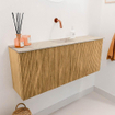 Mondiaz JOYA-DLUX 100cm toiletmeubel - kleur Oak - Wastafel FAYE positie Midden Zonder kraangat kleur Frappe. SW1421893