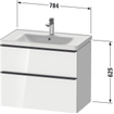 Duravit D-neo Meuble sous vasque 78.4x45.2x62.5cm 2 tiroirs Noyer (foncé) mat SW641057