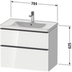 Duravit D-Neo wastafelonderkast 78.4x62.5x45.2cm 2 lades Linnen Mat SW641212