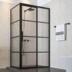 Sealskin Soho Porte de douche coulissante 120x210cm pour niche profilé noir mat et verre clair SW491956