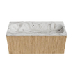 MONDIAZ KURVE-DLUX 100cm Meuble salle de bain - couleur Oak - 1 tiroir - vasque BIG MEDIUM centre - sans trou de robinet - couleur Glace SW1137977