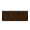 Mondiaz JOYA 100cm toiletmeubel - kleur Walnut - Wastafel FAYE positie Links 1 kraangat kleur Talc. SW1421280