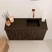 Mondiaz JOYA 70cm meuble de toilette - couleur Walnut - Vasque FAYE position Droite Sans trou de robinet couleur Urban. SW1421377