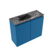 MONDIAZ TURE-DLUX Meuble WC 60 cm Jeans. Lavabo EDEN Lava position gauche. Sans trou de robinet. SW1103845
