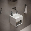 Ideavit SolidBliss Wastafel 30x30x28cm 0 kraangaten Solid surface mat wit SW450870
