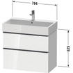 Duravit D-neo Meuble sous vasque 78.4x44.2x62.5cm 2 tiroirs Blanc haute brillance SW641375