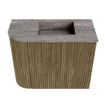 Mondiaz JOYA-DLUX Meuble de salle de bains - 51,6cm - arrondi gauche couleur Dusk - Vasque FAYE position droite Sans trou de robinet couleur Oza SW1425997
