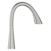 GROHE Zedra Mitigeur de cuisine - bec en C extensible - supersteel brossé SW479451