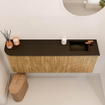 Mondiaz JOYA 111.6cm toiletmeubel - ronding links kleur Oak - Wastafel FAYE positie Rechts 1 kraangat kleur Urban. SW1421240