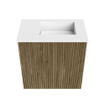 Mondiaz JOYA 40cm toiletmeubel - kleur Dusk - Wastafel FAYE positie Rechts 1 kraangat kleur Talc. SW1421570