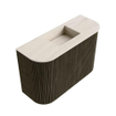 Mondiaz JOYA-DLUX 63.2cm toiletmeubel - ronding links en rechts kleur Shadow - Wastafel FAYE positie Midden Zonder kraangat kleur Meli. SW1424925