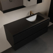 Mondiaz AIVY Ensemble de meuble - 120x45x50cm - 1 trou de robinet - 1 vasque Urban Solid surface - Droite - 2 tiroirs - avec armoire de toilette - MDF Urban SW892394