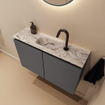 MONDIAZ TURE-DLUX Meuble WC 80 cm Dark Grey. Lavabo EDEN Glace position milieu. Avec 1 trou de robinet. SW1103230