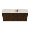 Mondiaz JOYA-DLUX 90cm meuble de salle de bains - couleur Walnut - Vasque FAYE position Milieu Sans trou de robinet couleur Frappe. SW1422294