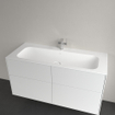 Villeroy & Boch Finion lavabo-plan - 1 trou de robinet 120x50cm - Ceramic+ sans trop-plein stone white SW209580