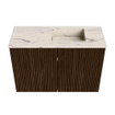 Mondiaz JOYA-DLUX 60cm meuble de salle de bains - couleur Walnut - Vasque FAYE position Droite Sans trou de robinet couleur Nata. SW1424479
