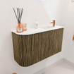 Mondiaz JOYA 71.6cm toiletmeubel - ronding links kleur Dusk - Wastafel FAYE positie Rechts 1 kraangat kleur Talc. SW1421604