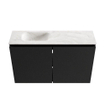 MONDIAZ TURE-DLUX Meuble toilette - 80cm - Urban - EDEN - vasque Ostra - position gauche - sans trou de robinet SW1104664