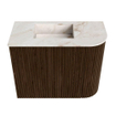 Mondiaz JOYA-DLUX Meuble de toilette 51,6cm - arrondi droit couleur Walnut - Vasque FAYE position Gauche 1 trou de robinet couleur Frappe SW1422317