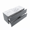 MONDIAZ VICA-DLUX Ensemble meuble de salle de bains - 120cm - meuble bas plata - 2 tiroirs - lavabo encastré cloud central - 1 trou de robinet - version haute 60cm - glace SW1088354
