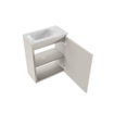 MONDIAZ TURE-DLUX Meuble toilette - 40cm - Linen - EDEN - vasque Opalo - position gauche - 1 trou de robinet SW1104393