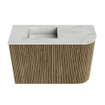 Mondiaz JOYA-DLUX Meuble de salle de bains 61,6cm - arrondi droit couleur Dusk - Vasque FAYE position Gauche 1 trou de robinet couleur Opalo SW1423353