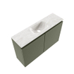 MONDIAZ TURE-DLUX Meuble toilette - 80cm - Army - EDEN - vasque Ostra - position centrale - sans trou de robinet SW1104709