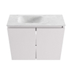 MONDIAZ TURE-DLUX Meuble toilette - 60cm - Cale - EDEN - vasque Opalo - position gauche - sans trou de robinet SW1104249