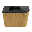 Mondiaz JOYA-DLUX 51.6cm toiletmeubel - ronding rechts kleur Oak - Wastafel FAYE positie Links 1 kraangat kleur Lava. SW1422058