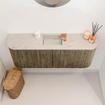 Mondiaz JOYA-DLUX 103.2cm toiletmeubel - ronding links en rechts kleur Dusk - Wastafel FAYE positie Midden 1 kraangat kleur Opalo. SW1423379