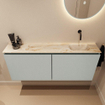MONDIAZ TURE-DLUX Meuble toilette - 120cm - Greey - EDEN - vasque Frappe - position droite - sans trou de robinet SW1102800