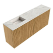 Mondiaz JOYA-DLUX 100cm toiletmeubel - kleur Oak - Wastafel FAYE positie Links Zonder kraangat kleur Ostra. SW1422217