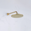 Fortifura Calvi Hoofddouche 25cm rond 7mm Geborsteld Messing PVD (Goud) SW720555