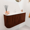 Mondiaz JOYA 81.6cm toiletmeubel - ronding links kleur Ruby - Wastafel FAYE positie Rechts 1 kraangat kleur Talc. SW1421763