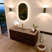 Mondiaz CIRO-DLUX Ensemble de meubles de salle de bains - 120x45x50cm - Lavabo solid surface Sombra - 1 vasque à gauche - 1 trou de robinet - 2 tiroirs - Noyer SW1530883