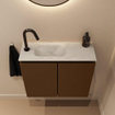 MONDIAZ TURE-DLUX Meuble toilette - 60cm - Rust - EDEN - vasque Opalo - position gauche - 1 trou de robinet SW1104555