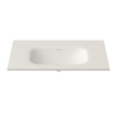 Saniclass Flow Meubelwastafel - 81x46x1.5cm - overloop - 1 wasbak midden - zonder kraangat - solid surface wit mat SW1224148