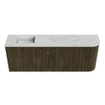 Mondiaz JOYA-DLUX Meuble de salle de bains - 111,6cm - arrondi droit couleur Shadow - Vasque FAYE position Gauche Sans trou de robinet couleur Opalo. SW1422952