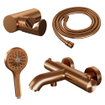 Brauer Copper Edition Badkraan - douchegarnituur - handdouche rond 3 standen - gladde knop - PVD - geborsteld koper SW715544